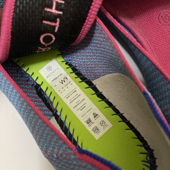 Rothy's The Loafer Bluebell Triple Stitch Knit Fabric Flats US 9 EU 40 - Picture 3 of 9